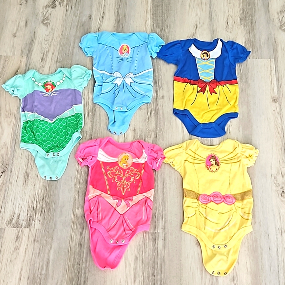 5 Disney princess onsies